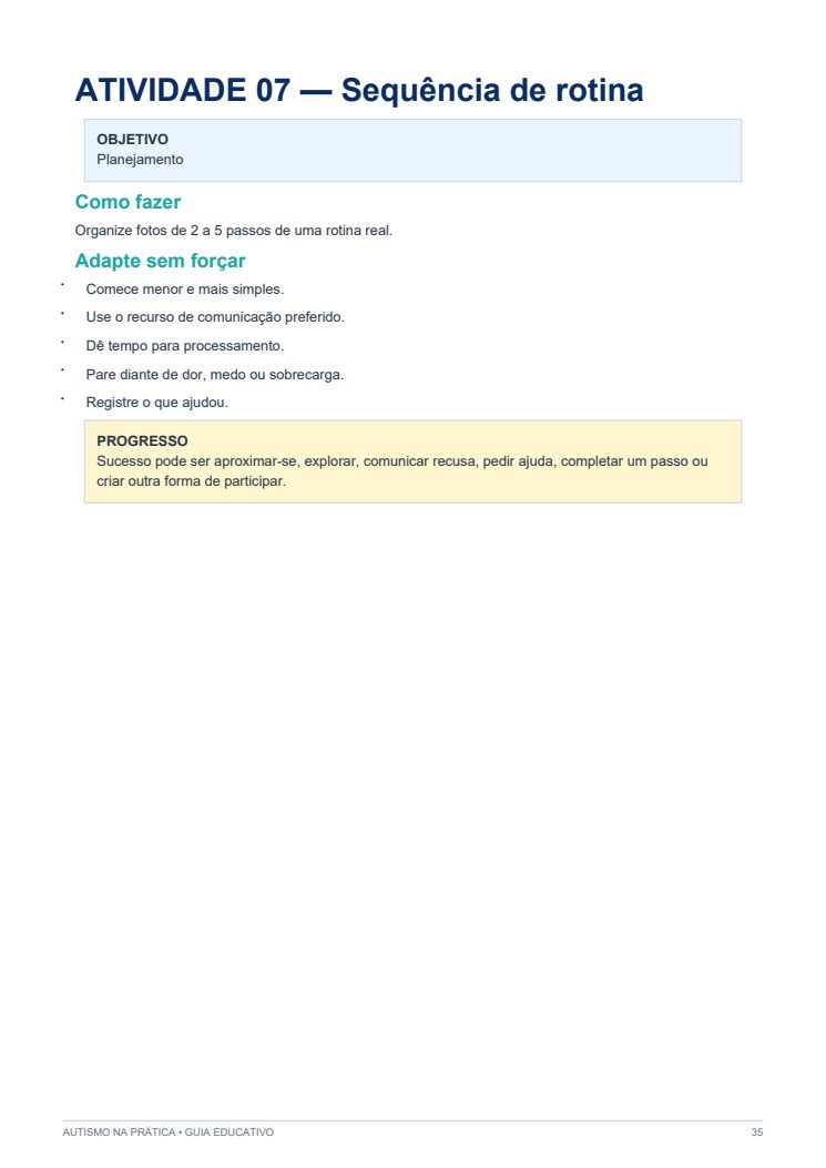 Atividade Sequência de rotina